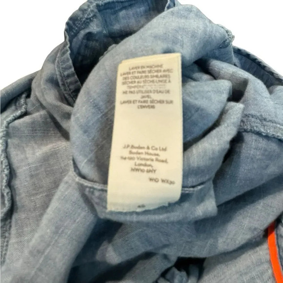 💕EUC Vintage Boden Big Girl Jumpsuit size 13/14 Y chambray with pink trim 💕 - Picture 7 of 8